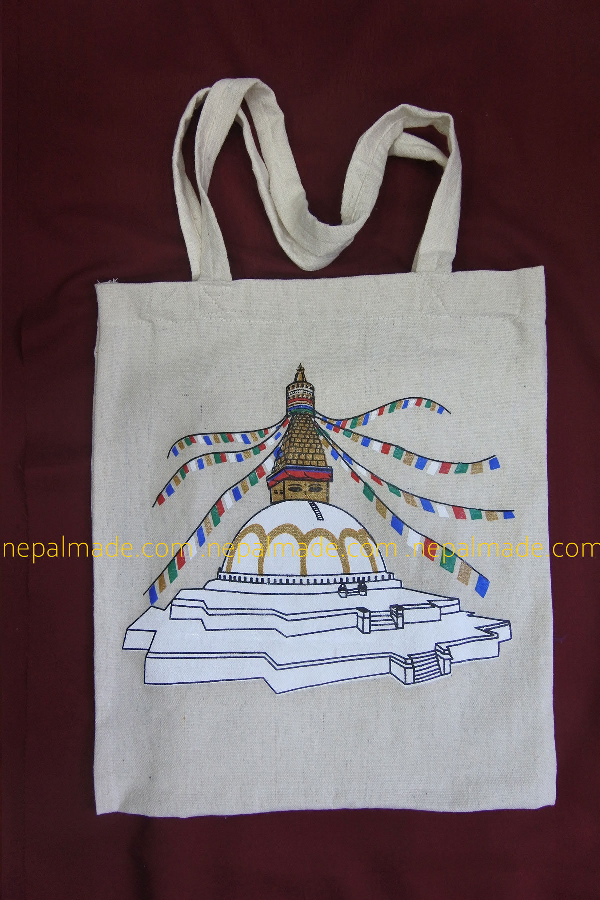 boudhanath printed tote bag