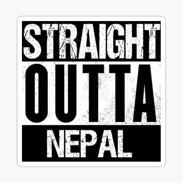 Straight Outta Nepal, text sticker